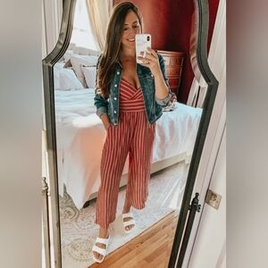 American Eagle Outfitters Red and White Striped Garment